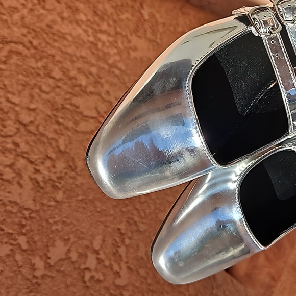 Steve Madden Alisah Silver Patent leather Mary Jane Flats Shoes 8.5 - Picture 11 of 13